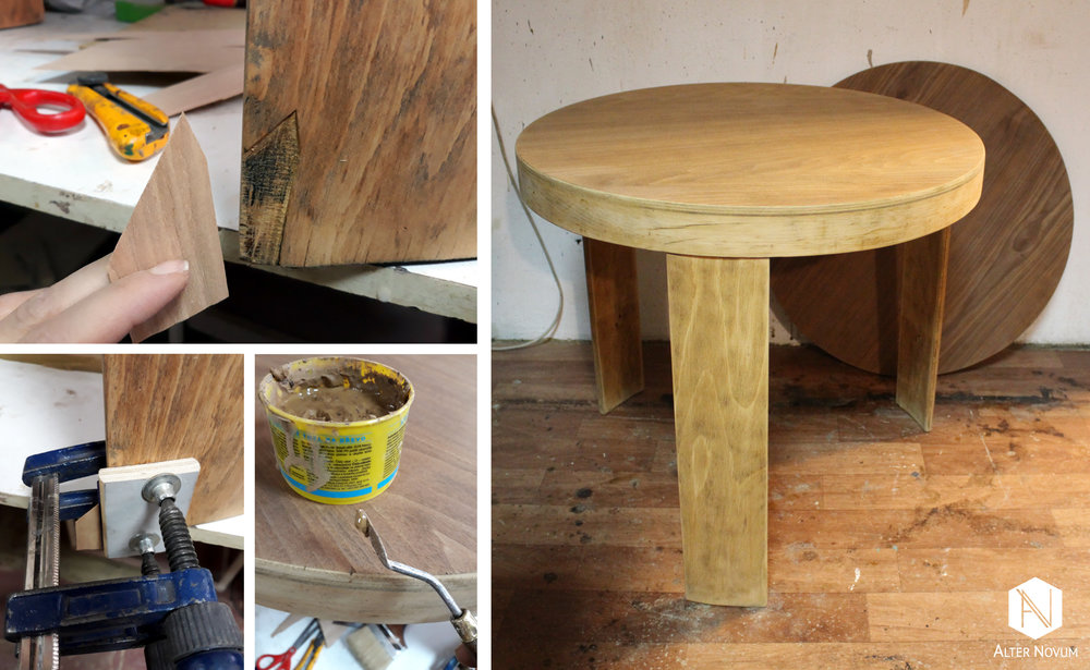 4. Stolik Thonet podczas uzupełniania ubytków 4. Stolik Thonet podczas uzupełniania ubytków